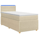 Boxmadras med topmadras Cremefarvet 100 x 200 cm Stof