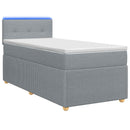 Boxmadras med topmadras Lysegrå 100 x 200 cm Stof