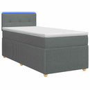 Boxmadras med topmadras Mørkegrå 100 x 200 cm Stof