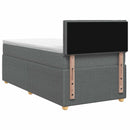 Boxmadras med topmadras Mørkegrå 100 x 200 cm Stof