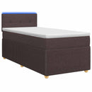 Boxmadras med topmadras Mørk Brun 100 x 200 cm Stof
