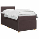 Boxmadras med topmadras Mørk Brun 100 x 200 cm Stof