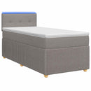 Boxmadras med topmadras Gråbrun 100 x 200 cm Stof