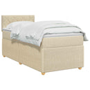 Boxmadras med topmadras Cremefarvet 100 x 200 cm Stof