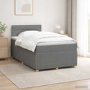Boxmadras med topmadras Mørkegrå 120 x 190 cm Stof