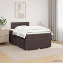 Boxmadras med topmadras Mørk Brun 120 x 200 cm Stof