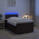 Boxmadras med topmadras Mørk Brun 120 x 200 cm Stof