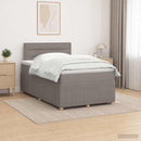 Boxmadras med topmadras Gråbrun 120 x 200 cm Stof