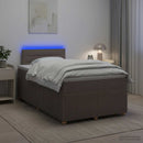 Boxmadras med topmadras Gråbrun 120 x 200 cm Stof