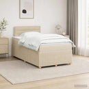 Boxmadras med topmadras Cremefarvet 120 x 190 cm Stof