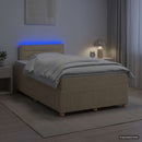 Boxmadras med topmadras Cremefarvet 120 x 190 cm Stof