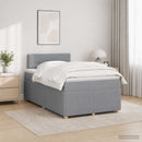 Boxmadras med topmadras Lysegrå 120 x 190 cm Stof