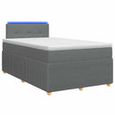 Boxmadras med topmadras Mørkegrå 120 x 190 cm Stof