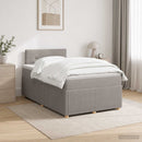 Boxmadras med topmadras Gråbrun 120 x 190 cm Stof