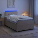 Boxmadras med topmadras Cremefarvet 120 x 190 cm Stof