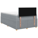 Boxmadras med topmadras Lysegrå 120 x 190 cm Stof
