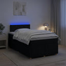 Boxmadras med topmadras med hovedgærde Sort 120 x 190 cm Stof