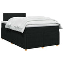 Boxmadras med topmadras med hovedgærde Sort 120 x 190 cm Stof