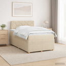 Boxmadras med topmadras Cremefarvet 120 x 200 cm Stof