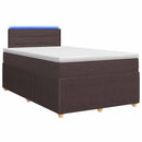 Boxmadras med topmadras Mørk Brun 120 x 200 cm Stof