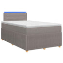 Boxmadras med topmadras Gråbrun 120 x 200 cm Stof