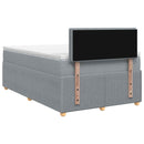 Boxmadras med topmadras Lysegrå 120 x 200 cm Stof
