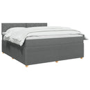 Boxmadras med topmadras Mørkegrå 140 x 190 cm Stof