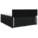 Boxmadras med topmadras med hovedgærde Sort 140 x 190 cm Stof