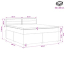 Boxmadras med topmadras Lysegrå 160 x 200 cm Stof