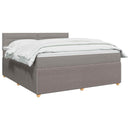 Boxmadras med topmadras Gråbrun 160 x 200 cm Stof