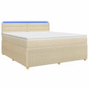 Boxmadras med topmadras Cremefarvet 160 x 200 cm Stof