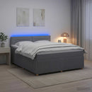 Boxmadras med topmadras Lysegrå 180 x 200 cm Stof