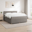 Boxmadras med topmadras Gråbrun 160 x 200 cm Stof