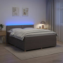 Boxmadras med topmadras Gråbrun 180 x 200 cm Stof