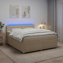 Boxmadras med topmadras Cremefarvet 140 x 200 cm Stof