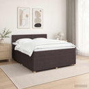 Boxmadras med topmadras Mørk Brun 180 x 200 cm Stof