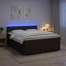 Boxmadras med topmadras Mørk Brun 180 x 200 cm Stof