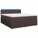 Boxmadras med topmadras Mørk Brun 180 x 200 cm Stof