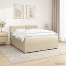 Boxmadras med topmadras Cremefarvet 140 x 190 cm Stof