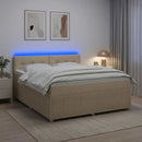 Boxmadras med topmadras Cremefarvet 160 x 200 cm Stof