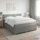 Boxmadras med topmadras Lysegrå 160 x 200 cm Stof