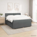 Boxmadras med topmadras Mørkegrå 140 x 190 cm Stof