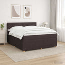 Boxmadras med topmadras Mørk Brun 180 x 200 cm Stof
