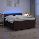 Boxmadras med topmadras Mørk Brun 140 x 190 cm Stof