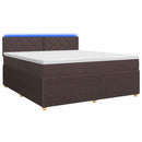 Boxmadras med topmadras Mørk Brun 180 x 200 cm Stof