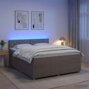 Boxmadras med topmadras Gråbrun 180 x 200 cm Stof