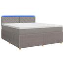 Boxmadras med topmadras Gråbrun 180 x 200 cm Stof