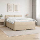 Boxmadras med topmadras Cremefarvet 140 x 190 cm Stof