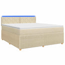 Boxmadras med topmadras Cremefarvet 180 x 200 cm Stof