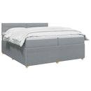 Boxmadras med topmadras Lysegrå 200 x 200 cm Stof